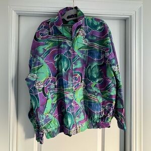 O’kief o’kief vintage windbreaker Colorful Tropical Print geometric 90s Jacket